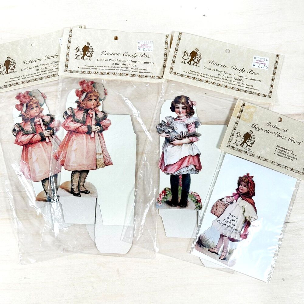 Vintage Lot Victorian Candy Box Turn of Century Die Cut Reproduction Red Riding